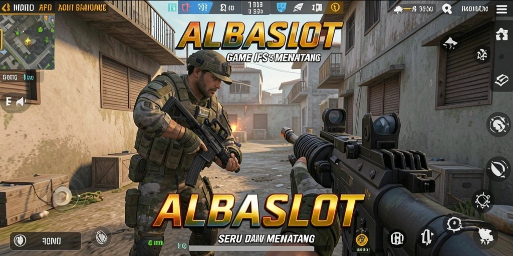 Gameplay seru ALBASLOT dengan aksi tembak menembak yang intens.