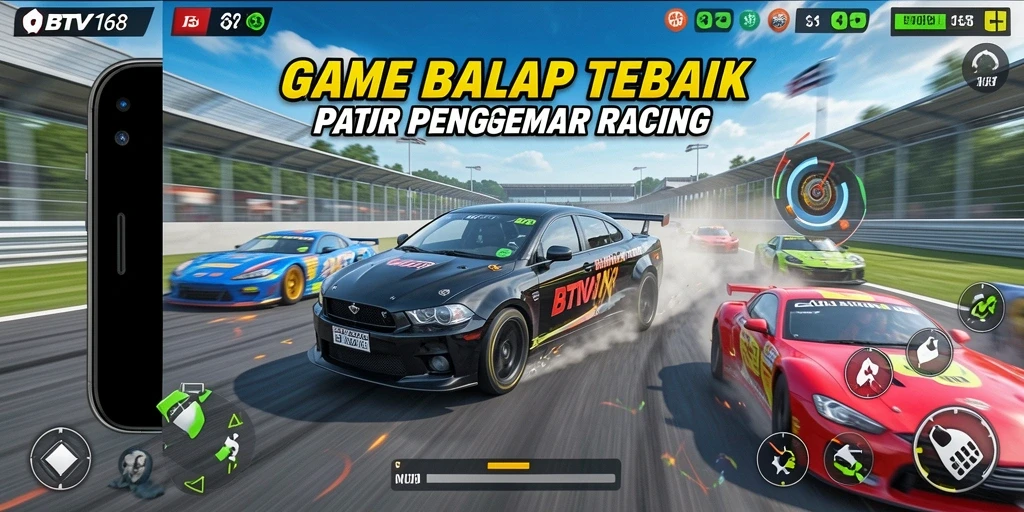 Tampilan gameplay BTV168 dengan mobil balap yang menakjubkan.