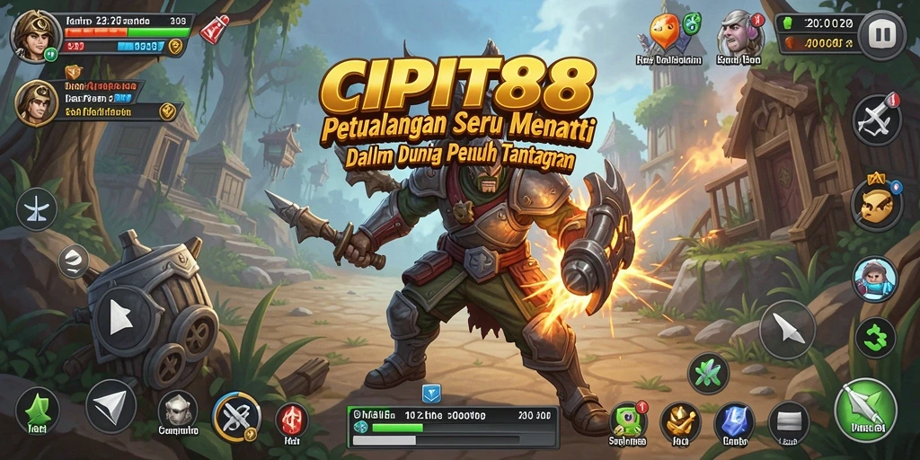 Tangkapan layar utama menunjukkan aksi mendebarkan dalam game petualangan.