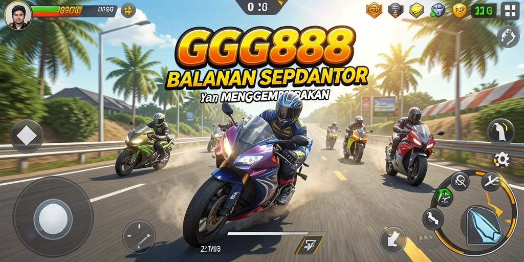 Screenshoot GGG888 menampilkan aksi balapan motor yang mendebarkan.