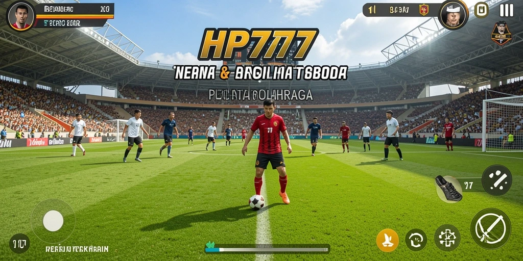 Gameplay menarik di dalam lapangan sepak bola yang menegangkan.