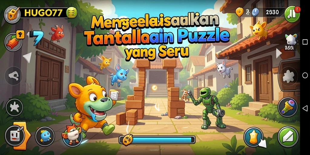 Screenshot HUGO77 menampilkan gameplay puzzle yang menarik dan menantang.