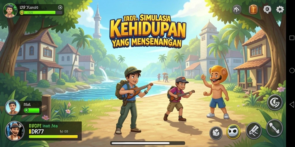 Tangkapan layar permainan IDR77 menampilkan pemandangan indah dunia simulasi.