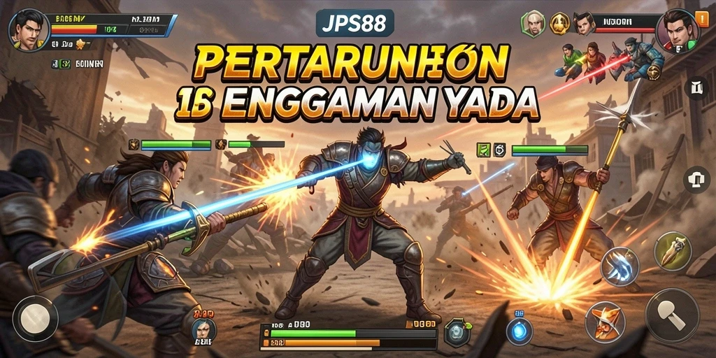 Screenshot JPS88 menampilkan aksi pertarungan seru antar karakter.