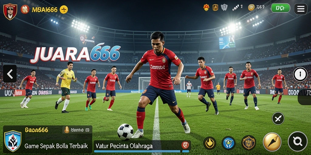 Tampilan permainan JUARA666 dengan aksi sepak bola yang mendebarkan.