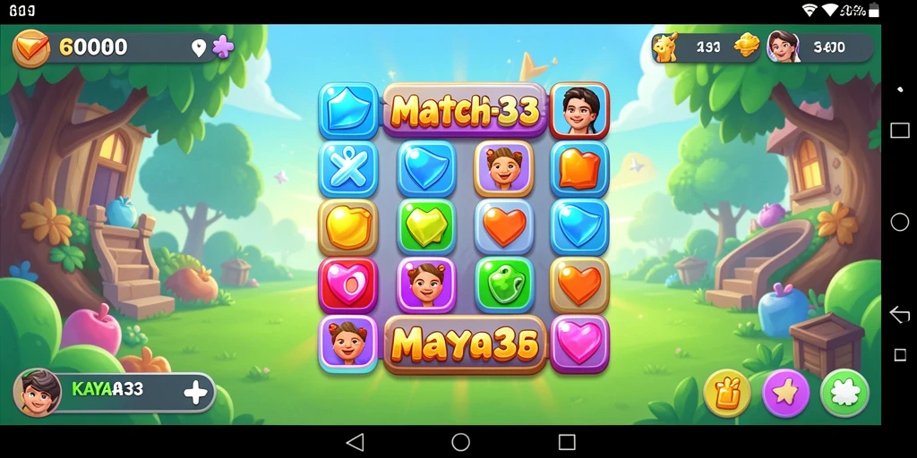 Screenshot KAYA33 menampilkan aksi seru permainan Match-3.