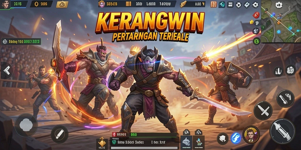 Tampilan menarik dari gameplay Battle Royale di KERANGWIN.