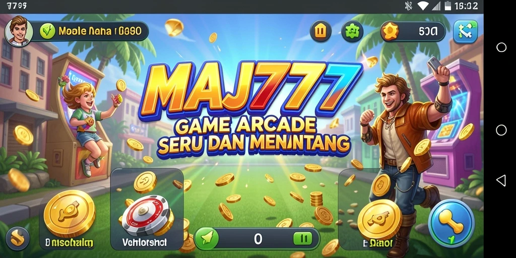 Screenshot utama MAJ777 menunjukkan aksi gameplay yang seru dan penuh warna.