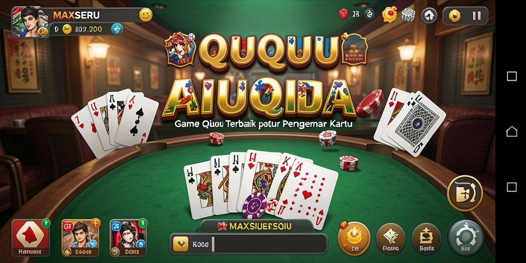 Screenshot utama MAXSERU menampilkan aksi seru permainan QiuQiu.