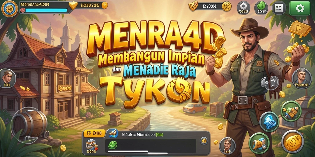 Screenshot utama MENARA4D menampilkan gameplay Tycoon yang menarik.