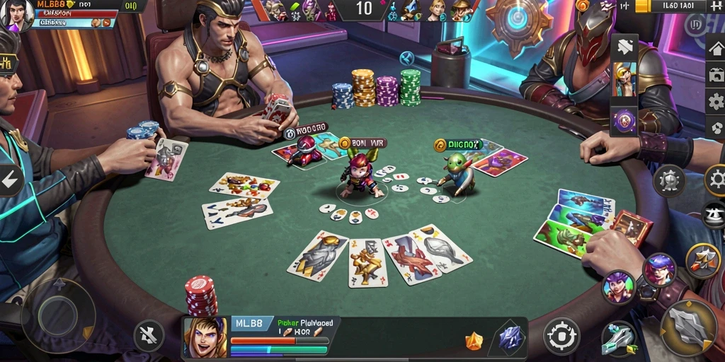 Tangkapan layar gameplay MLBB8 yang menampilkan momen seru Poker.