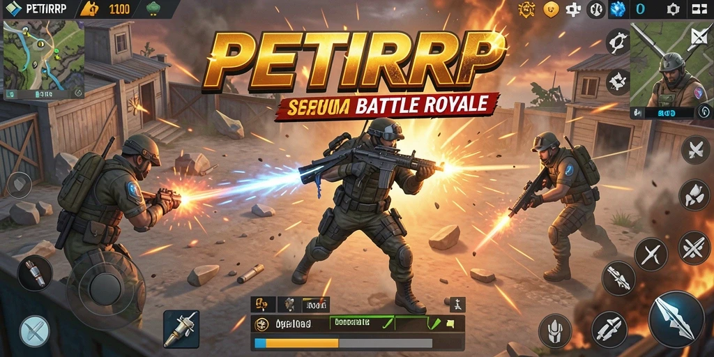 Gameplay PETIRRP yang seru dan menarik di arena Battle Royale.