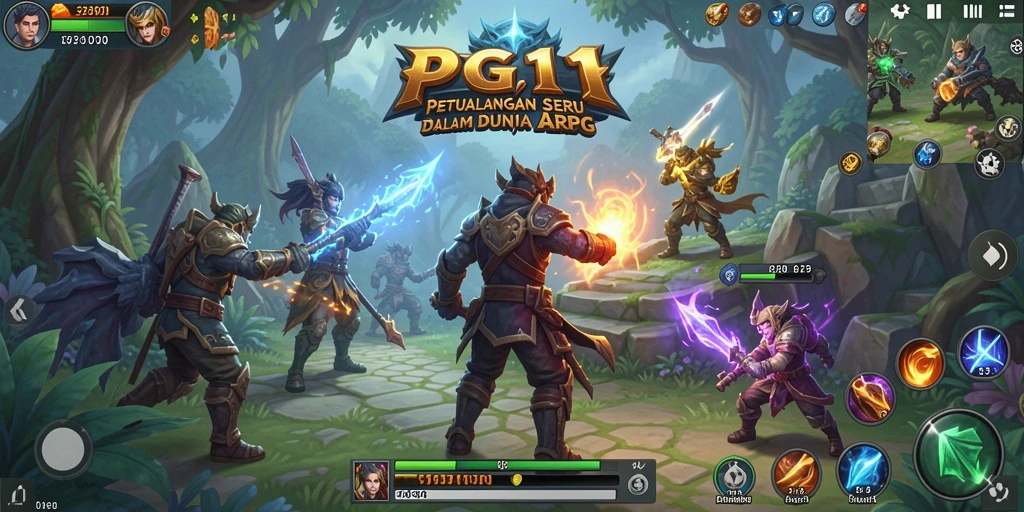 Tampilan gameplay seru PG11 dengan berbagai petualangan ARPG.