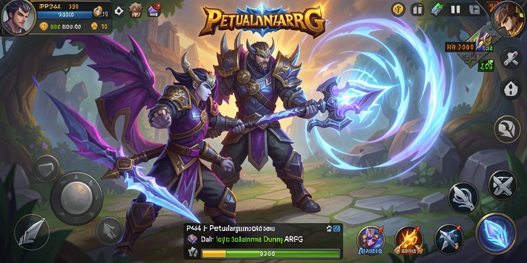 Tampilan aksi seru gameplay ARPG PP444 dengan karakter yang kuat.
