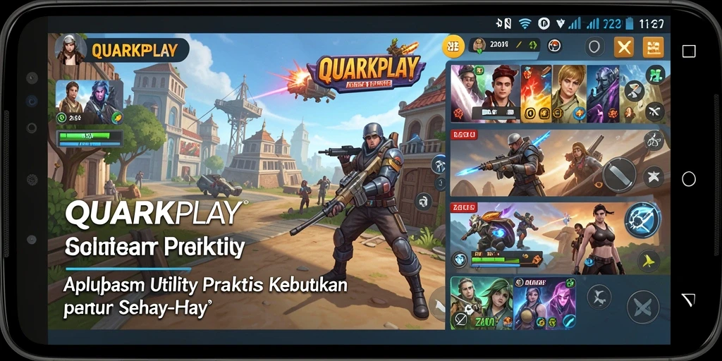 Tampilan utama <strong>QUARKPLAY</strong> menampilkan antarmuka intuitif untuk memudahkan pengguna.