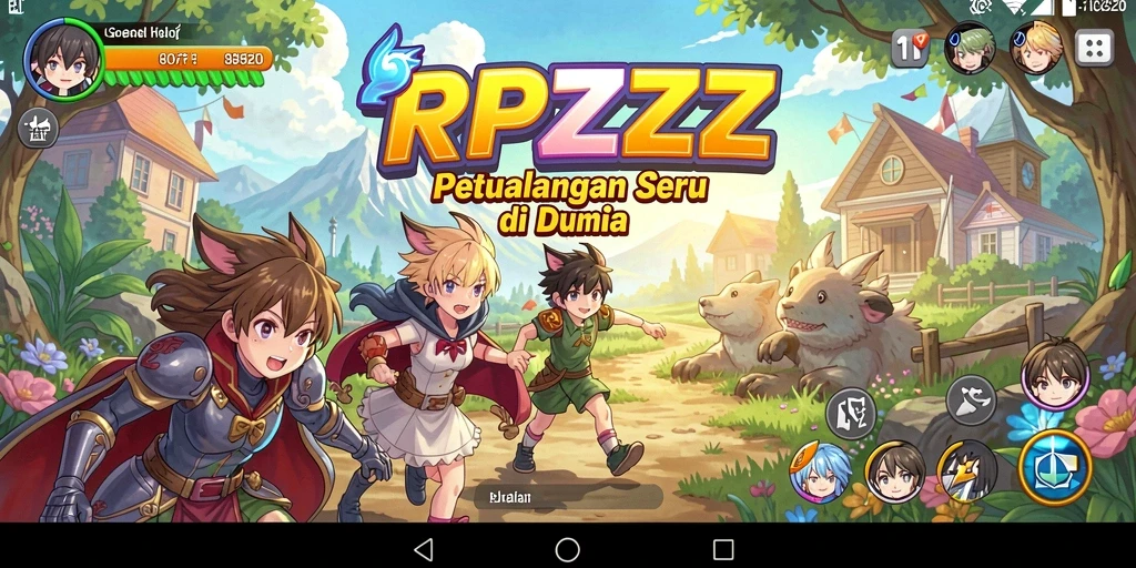 Screenshot gameplay RPZZZ menampilkan aksi seru karakter Anime.