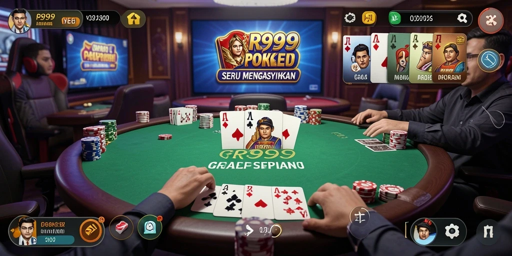Screenshot utama RR999 menampilkan aksi seru dalam permainan Poker.