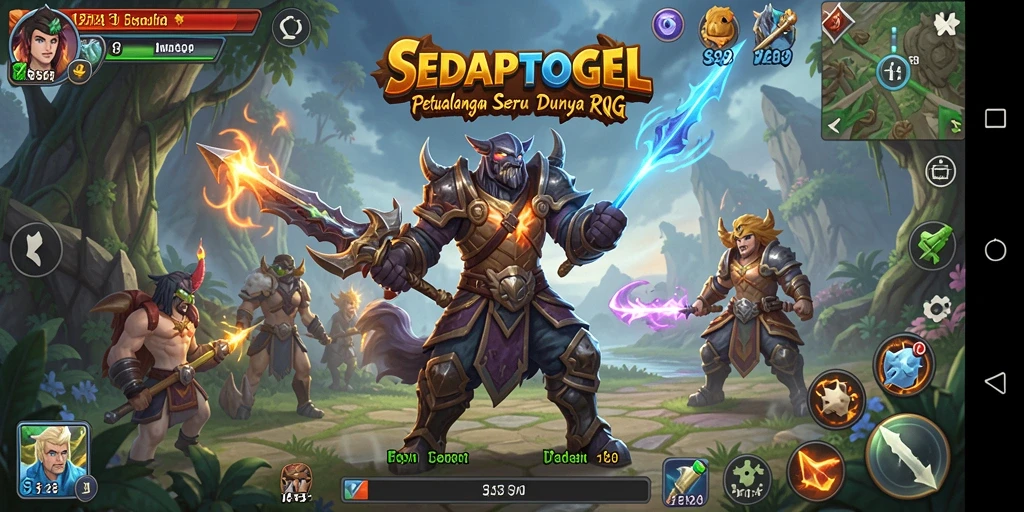 Tampilan screenshot utama SEDAPTOGEL menampilkan aksi RPG yang mendebarkan.