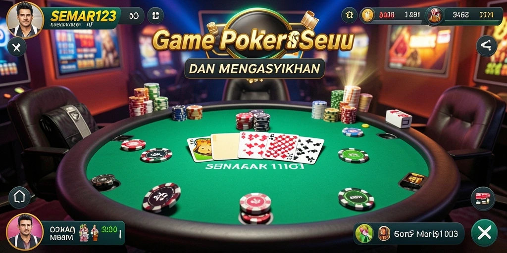 Tangkapan layar gameplay Poker di SEMAR123 yang menampilkan momen seru.