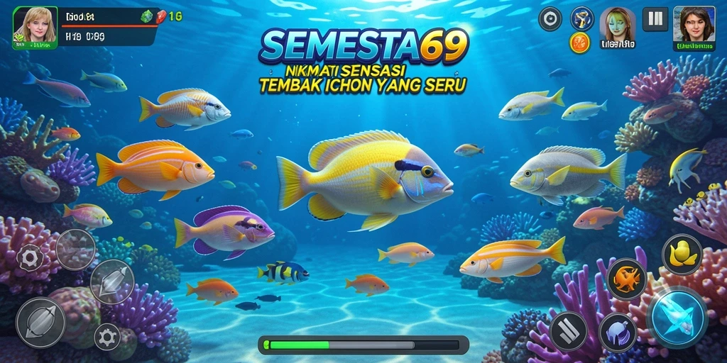 Screenshot gameplay Tembak Ikan yang penuh aksi dalam SEMESTA69.