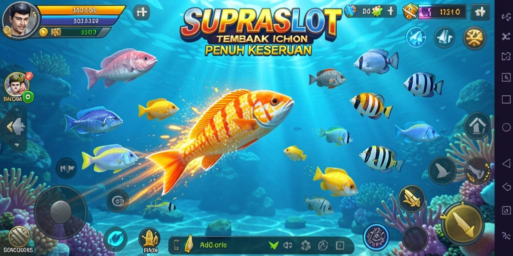 Tampilan gameplay menembak ikan di SUPRASLOT yang seru.